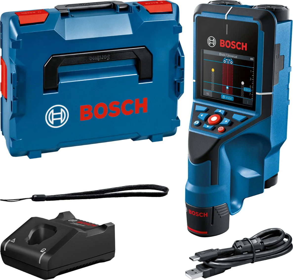 Bosch Professional D-TECT 200 C Accu muurscanner 200mm 12V 2.0Ah in L-Boxx - 0601081601