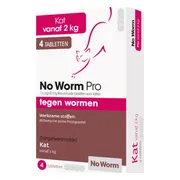 No Worm Pro Ontworming Tabletten Kat vanaf 2 kg 4 tabletten