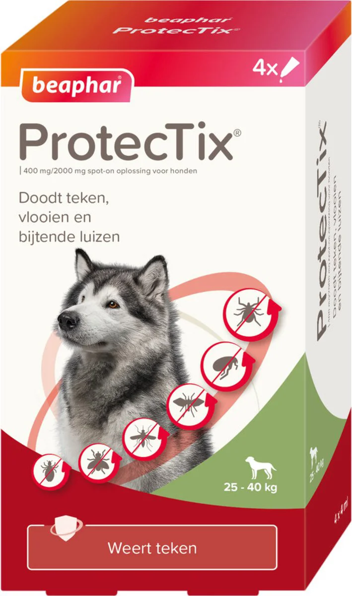 Beaphar ProtecTix Hond Anti Vlo & Teek 25-40 kg 4 pipetten