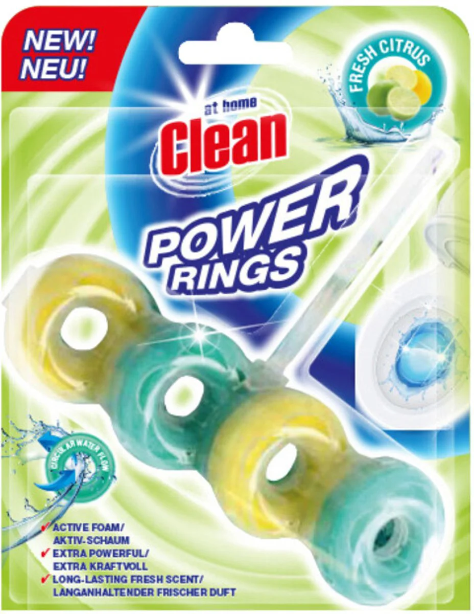 3x At Home Toiletblok Power Rings Fresh Citrus 40 gr