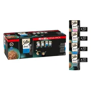 Sheba Sauce Collection Kattenvoer Natvoer Mix Selectie in Saus Kuipjes 40 x 85 gr