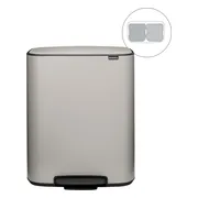 Brabantia Bo Pedaalemmer 2 x 30 Liter Soft Grey