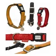 Beeztees - Halsband Hond - Mac Leather - Rood - 35-50 cm