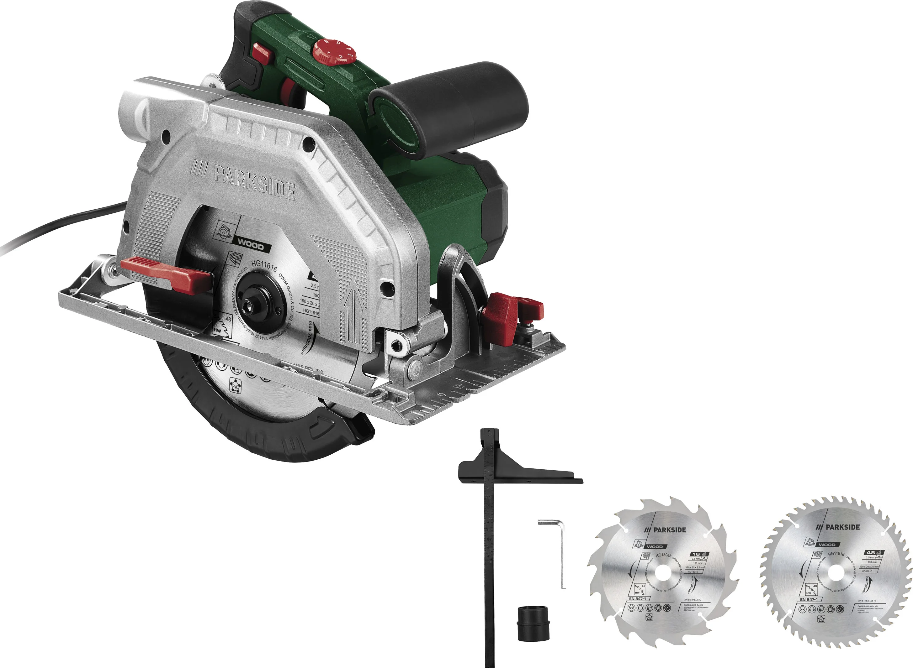 PARKSIDE Handcirkelzaag, 1350 W, 190 mm