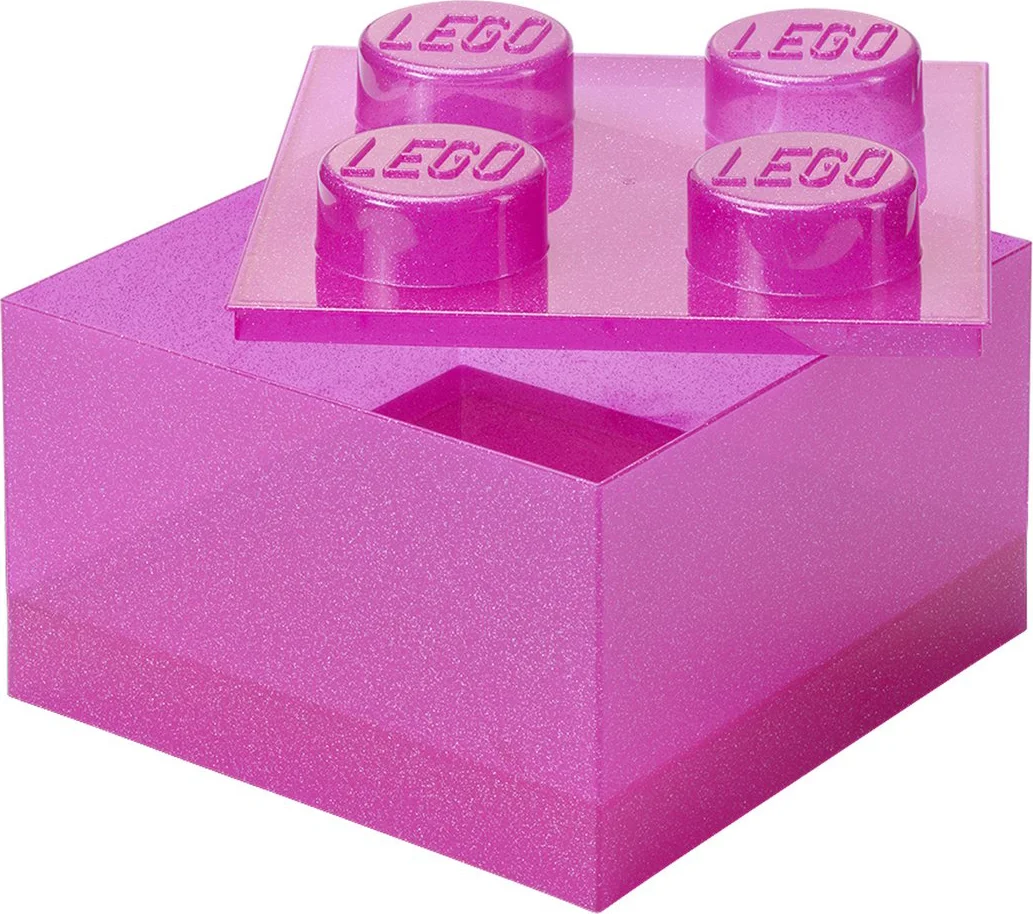 LEGO Roze doorzichtige opbergdoos in de vorm van een steen
