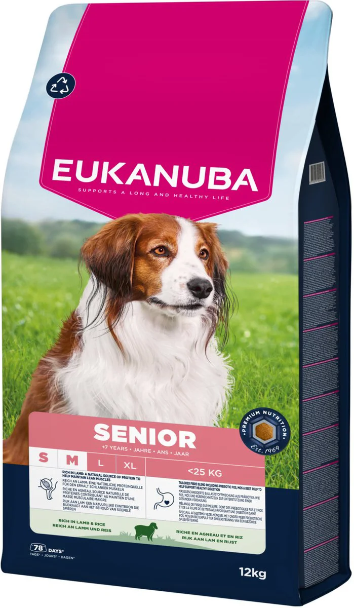 Eukanuba Hondenvoer Droog Life Care Dog Senior Small/Medium Lam en Rijst 12 kg