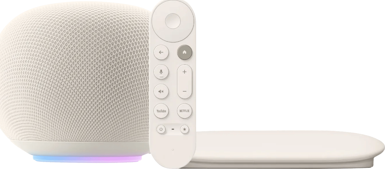 Google Home Speaker Créme + Google TV Streamer 4K