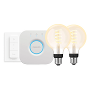 Philips Hue Filament White Ambiance Globe 2-Pack Startpakket
