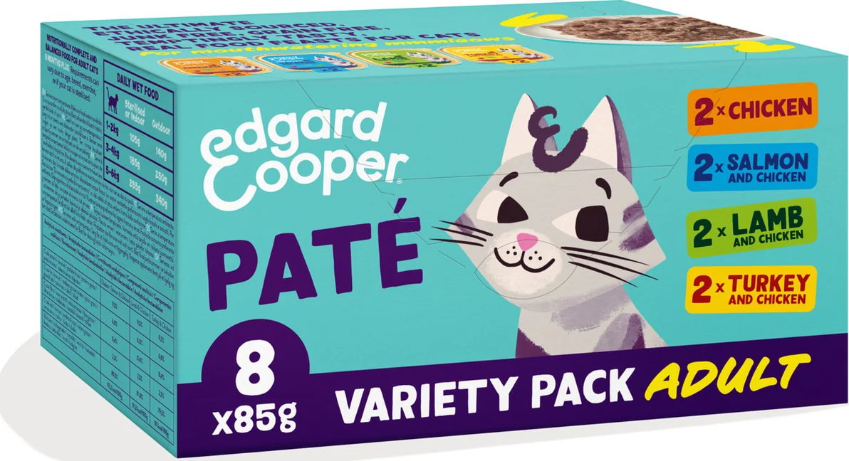Edgard & Cooper Kattenvoer Adult Multipack Pate 8 x 85 gr