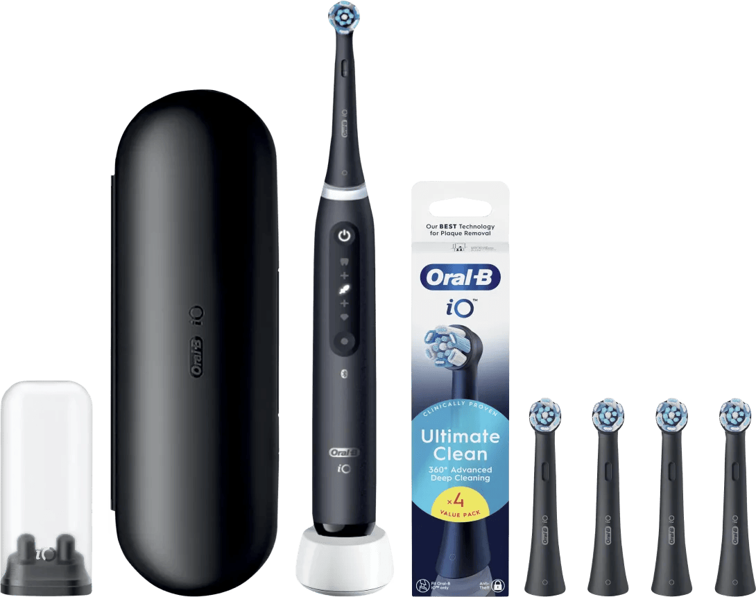 Oral-B iO 5N Zwart + 4 opzetborstels voor grondige reiniging