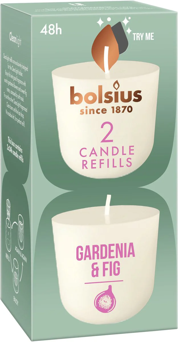 Bolsius Gardenia & Fig Candle Refills 2ST