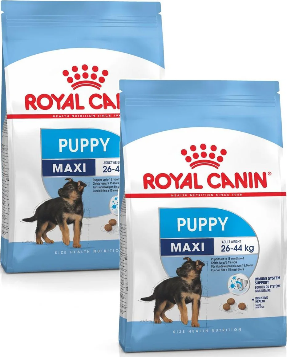 2x Royal Canin Hondenvoer Droog Maxi Puppy 4 kg