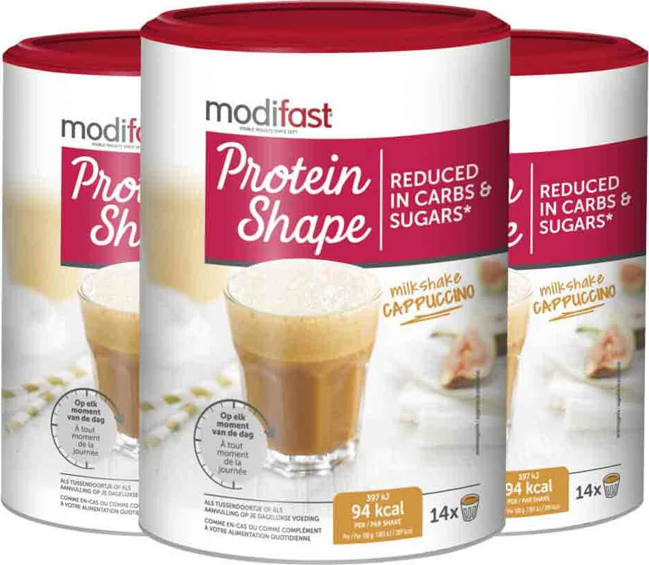 3x Modifast Protein Shape Milkshake Cappuccino 420 gr