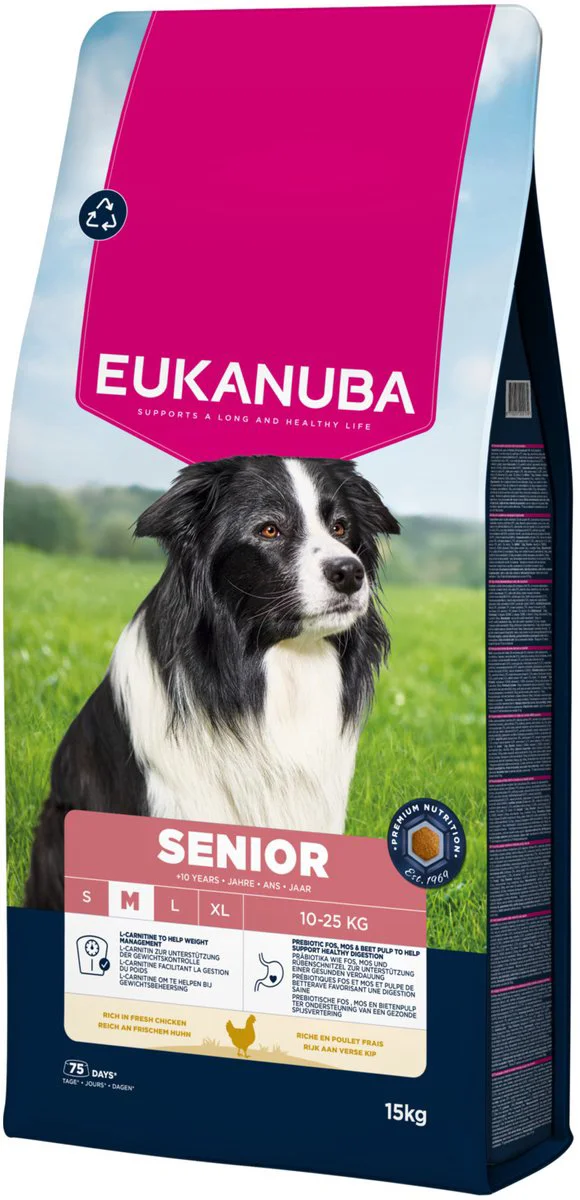 Eukanuba Hondenvoer Droog Life Care Dog Senior Medium Kip 15 kg