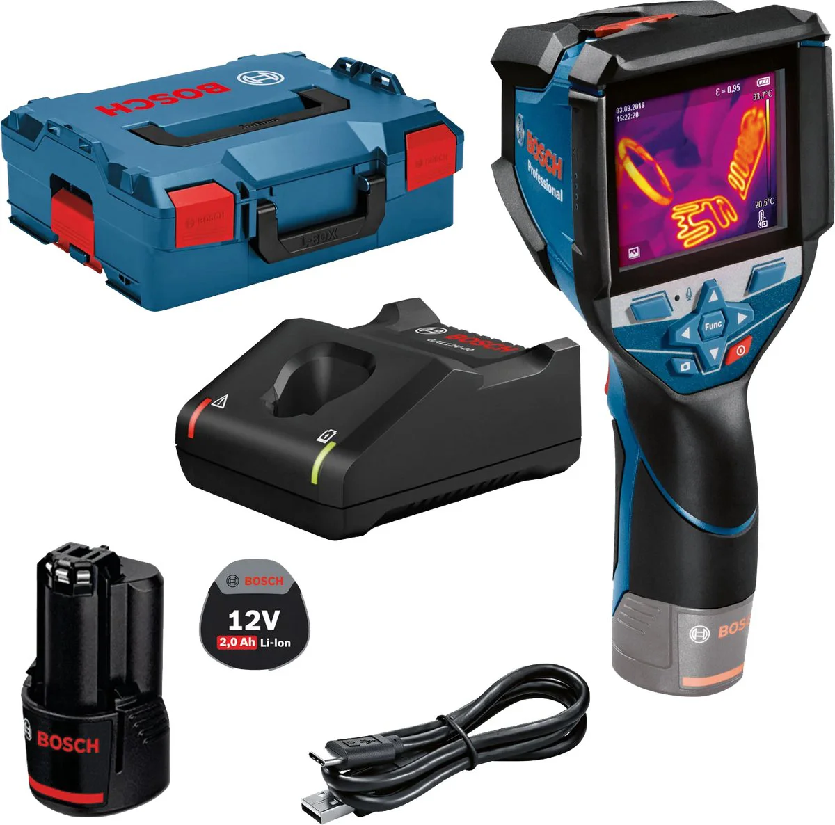 Bosch Professional GTC 600 C Accu thermodetector 12V 2.0Ah in L-Boxx - 0601083500