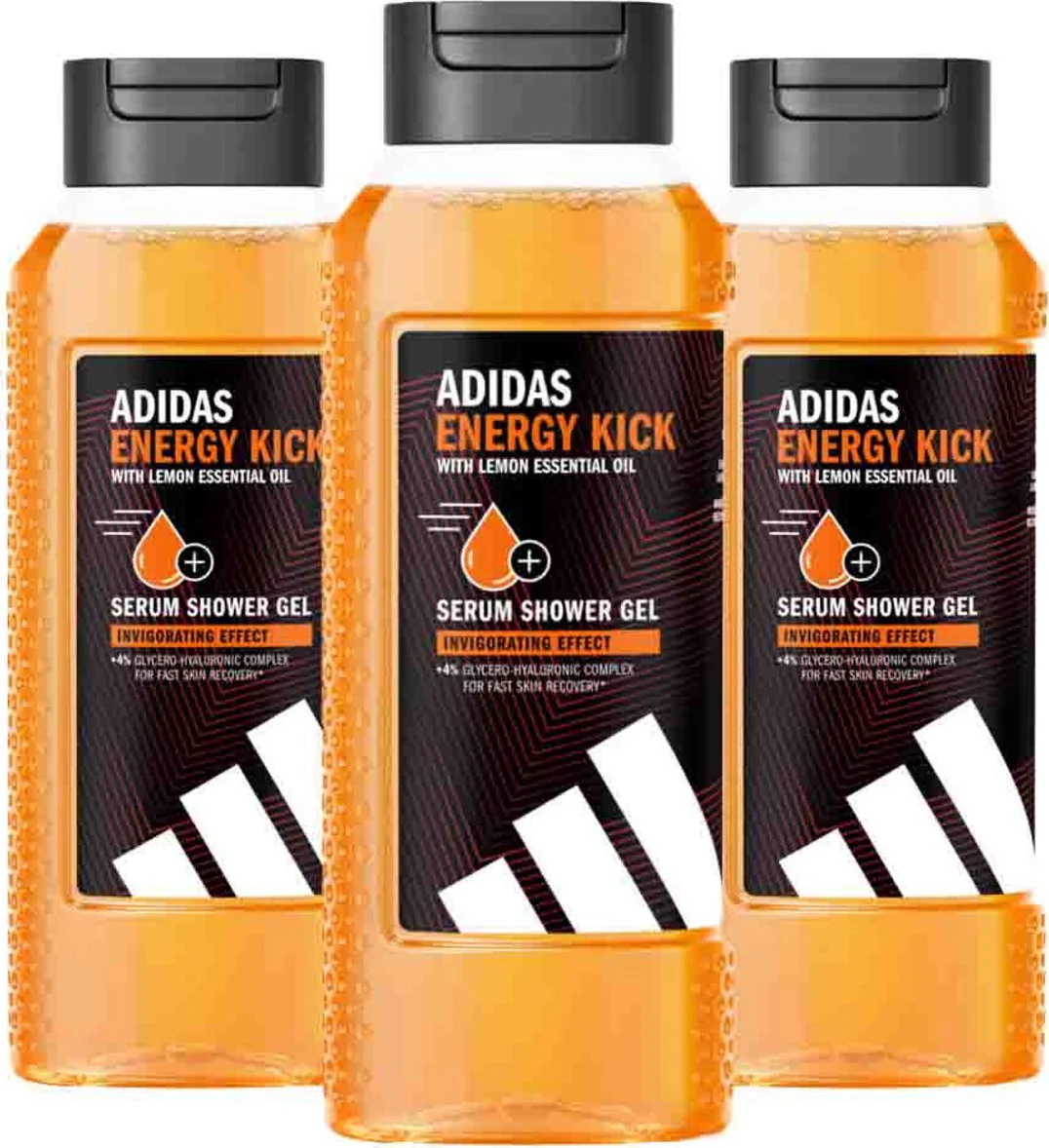 3x Adidas Shower Gel Active Skin & Mind Energy Kick M 250 ml