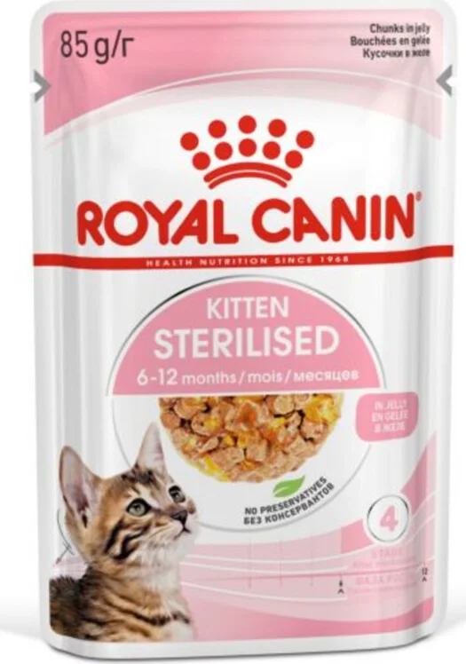 96x Royal Canin Kitten Sterilised Jelly Kattenvoer Nat 85 gr