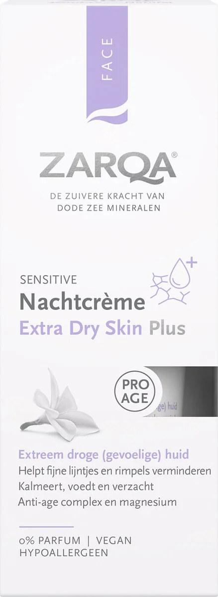 Zarqa Sensitive Nachtcrème Extra Dry Plus 0% Parfum 50ML