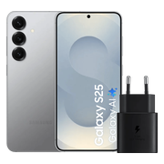 Samsung Galaxy S25 256GB Zilver 5G + Samsung Oplader 25 Watt Zwart