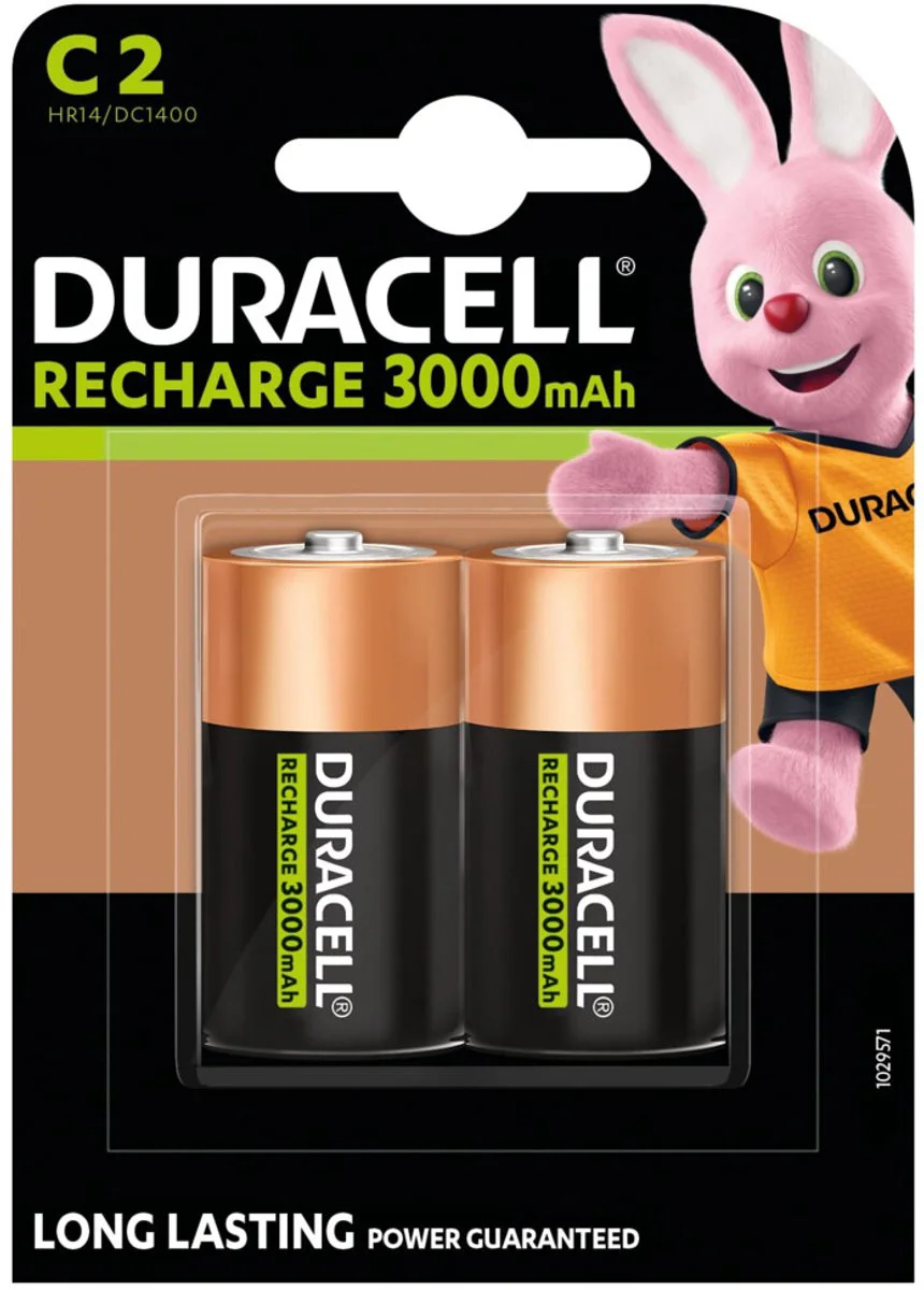 2x Duracell Oplaadbare Batterijen Ultra C 2 stuks