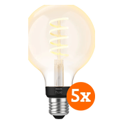 Philips Hue Filamentlamp White Ambiance Globe E27 5-pack