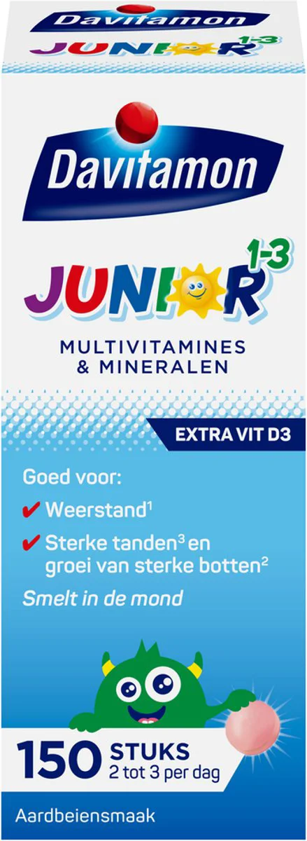 Davitamon Junior 1+ Multivitamines en Mineralen 150 tabletten