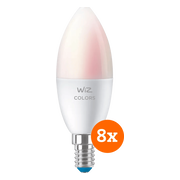 WiZ Smart Kaarslamp 8-pack - Gekleurd en Wit Licht - E14