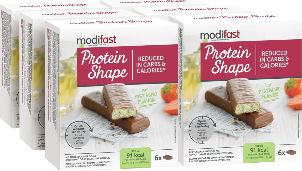 Modifast Protein Shape Reep Chocolade-Pistache 6 x 27 gr