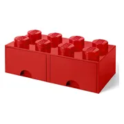 Rode LEGO opbergsteen met 8 noppen