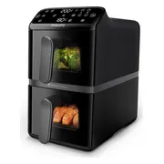 Philips Dual-Stacked Dubbele Airfryer 4000 Series – NA460/00 - PFAS Vrij - 2 Lades (Sync) – 10 L – Tot 6 Personen – Bespaart 45% Ruimte