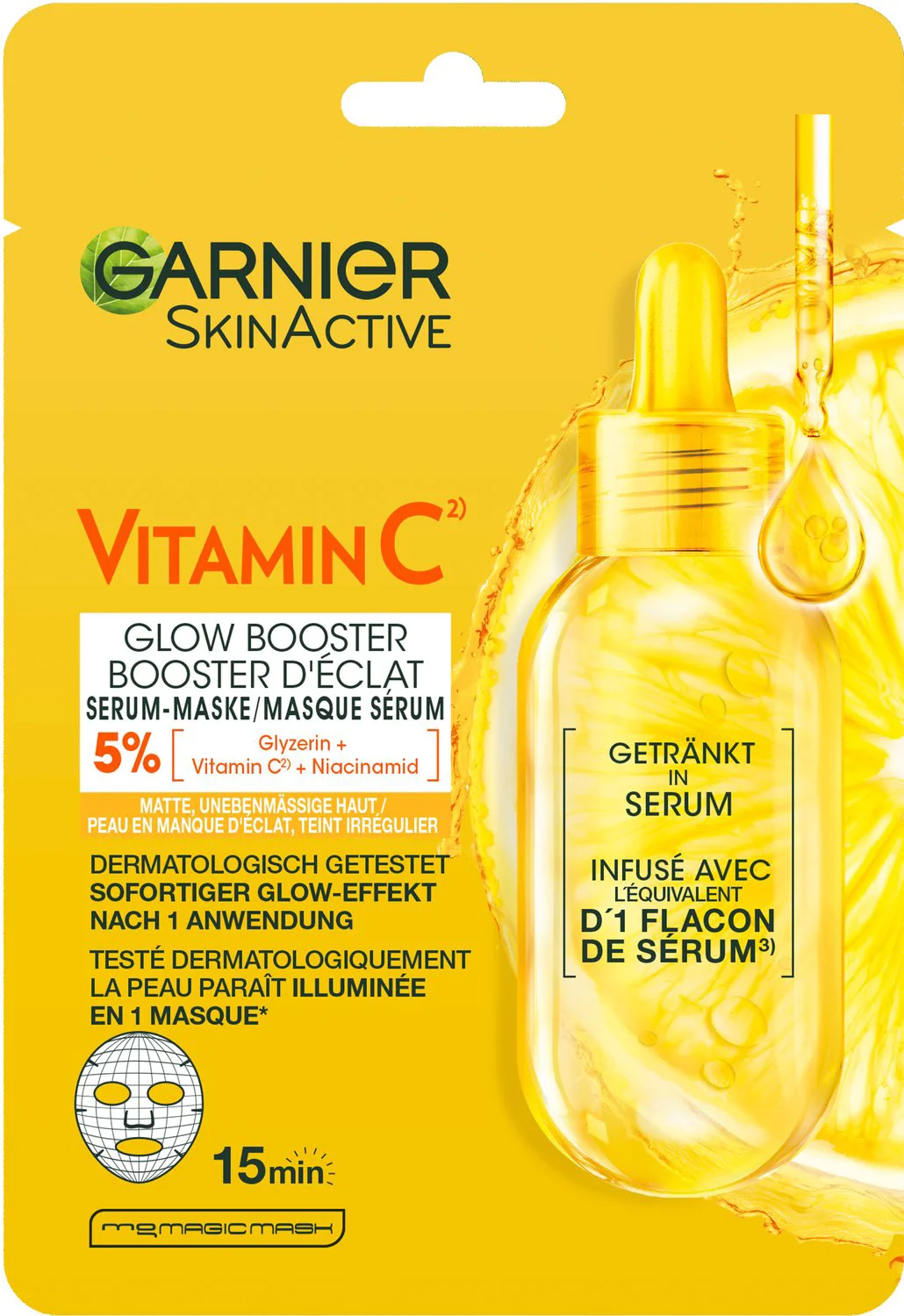 Garnier SkinActive Vitamin C Glow Booster Serum Masker 28GR