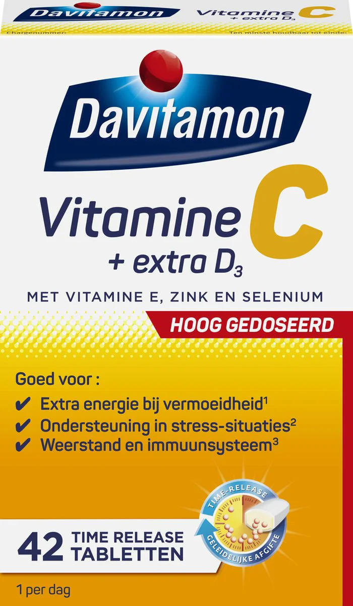Davitamon Vitamine C Hoog Gedoseerd + Extra D3 42 tabletten
