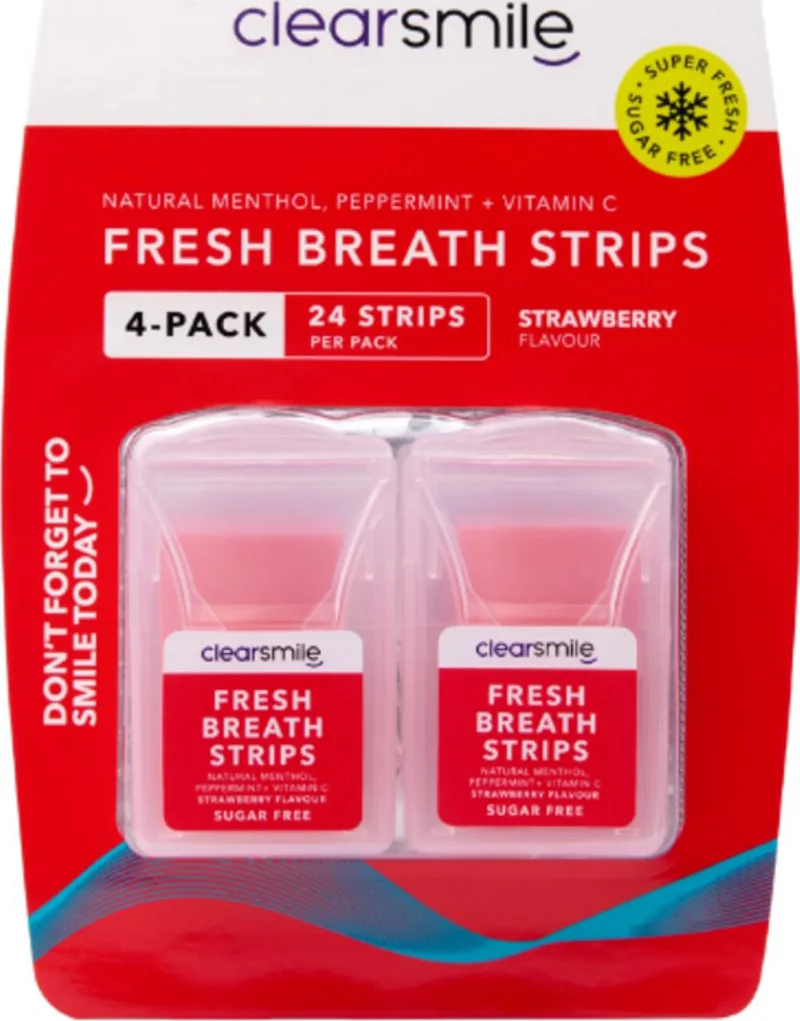 ClearSmile Fresh Breath Strips Strawberry 4ST