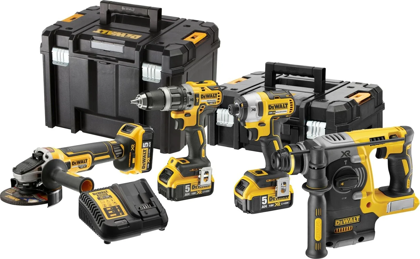 DeWALT DCK422P3T Accu combiset 4-delig 18V XR 5.0Ah in TSTAK