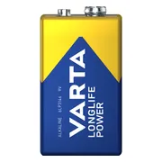 2x Varta Longlife Power Alkaline Batterijen 9V 565 mAh