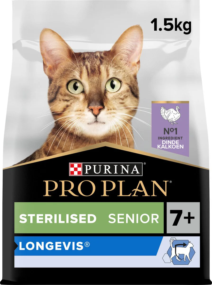 Pro Plan Kattenvoer Droog Senior 7+ Sterilised Longevis Kalkoen 1,5 kg