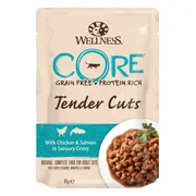 Wellness Core Kattenvoer nat Tender Cuts Kip & Zalm 85 gr