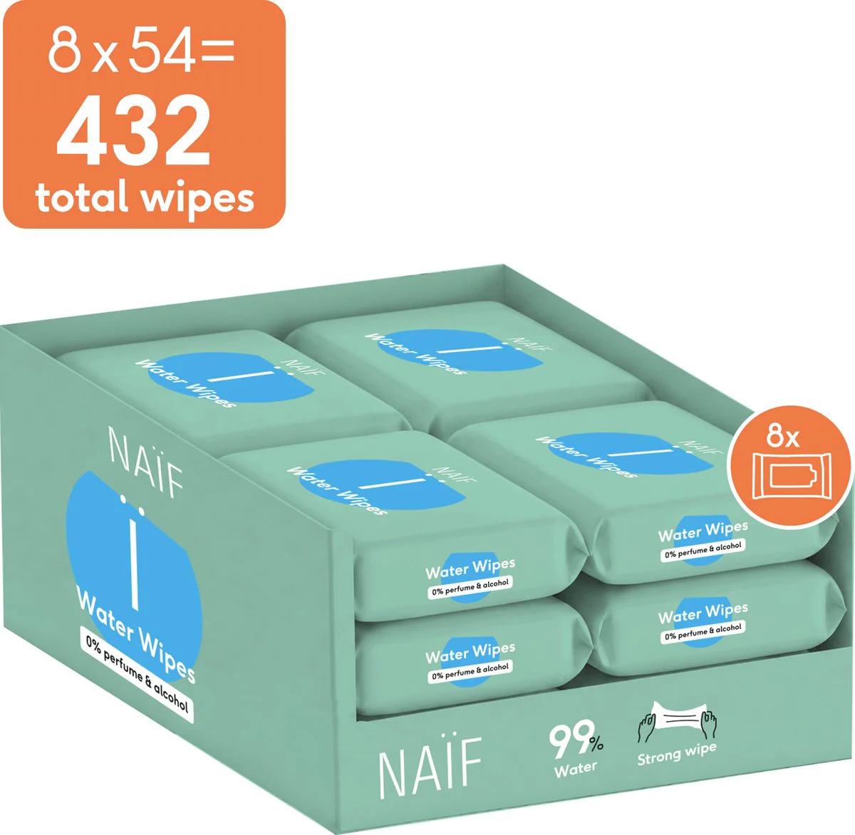Naif Baby & Kids Billendoekjes 8x54 = 432 stuks
