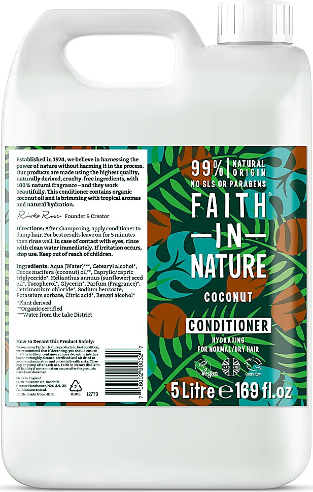 Faith in Nature Coconut Conditioner Navulverpakking 5LT