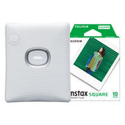 Fujifilm Instax Square Link White + Fujifilm Instax Film Square WW1 (10 stuks)