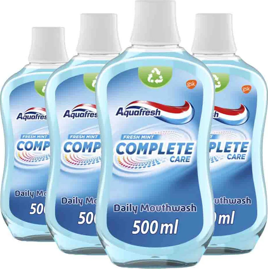 4x Aquafresh Mondwater Complete Care 500 ml