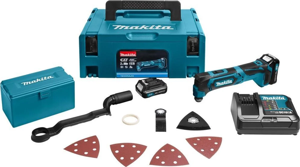 Makita TM30DSAJX4 Multitool 12V Max 2.0Ah Li-ion + Toebehoren in Mbox
