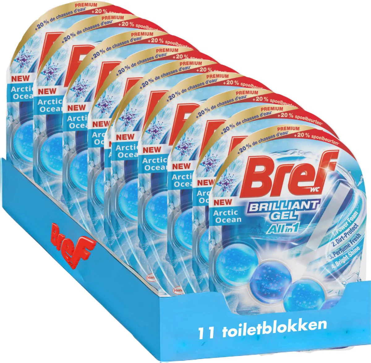 11x Bref Toiletblok Brilliant Gel Arctic Ocean