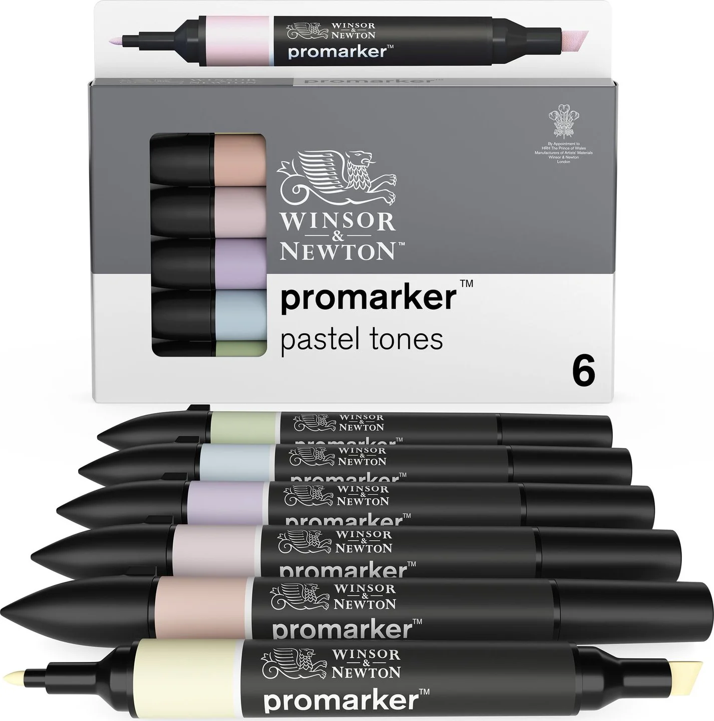 Winsor & Newton 0290113 Promarker™ 6 Pastel Tones Set | Professionele layoutmarkers & alcoholmarkers