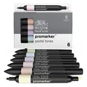 Winsor & Newton 0290113 Promarker™ 6 Pastel Tones Set | Professionele layoutmarkers & alcoholmarkers