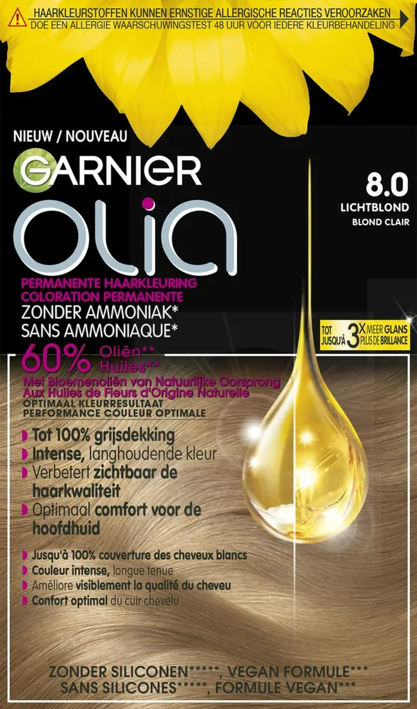Garnier Olia Permanente Crèmekleuring 8.0 Licht Blond
