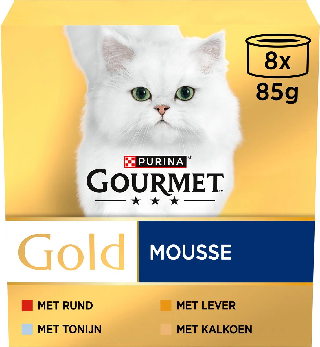 6x Gourmet Gold Kattenvoer Nat Fijne Mousse Rood 8 x 85 gr