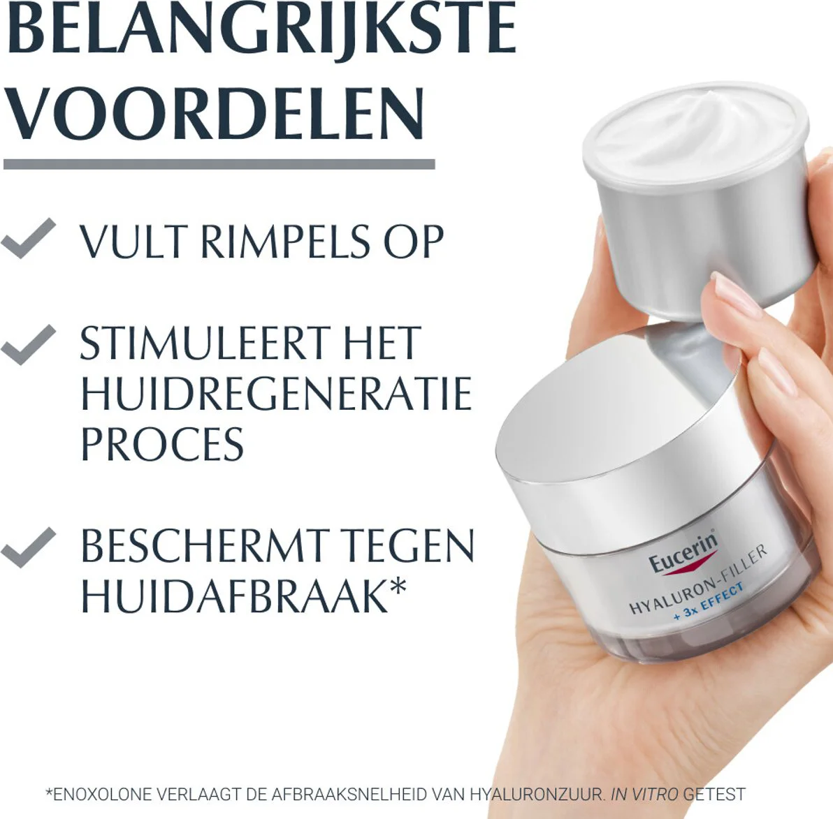 3x Eucerin Hyaluron-Filler + 3x Effect Dagcrème Droge Huid SPF 15 Navulling 50 ml