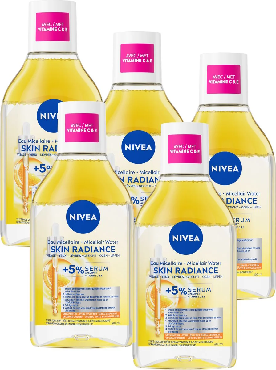 5x NIVEA Serum-Infused Micellair Water Glow 400 ml
