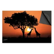 Inductie beschermer 60x60 - afdekplaat inductie mat - Dietrix Kookplaat beschermer - Base - Dieren - Giraffes zonsondergang Afrika